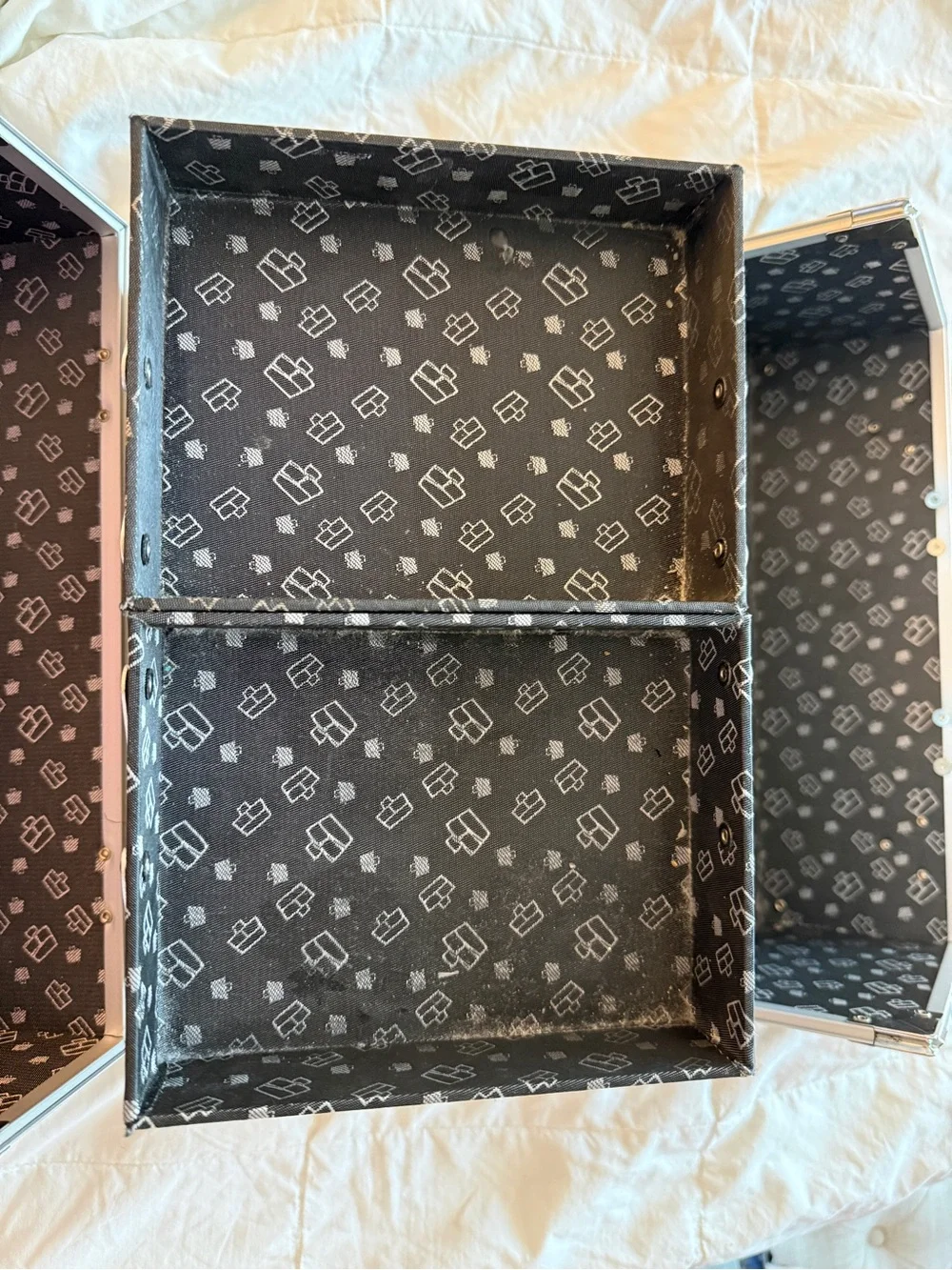Caboodles Black and Silver Makeup Train Case
